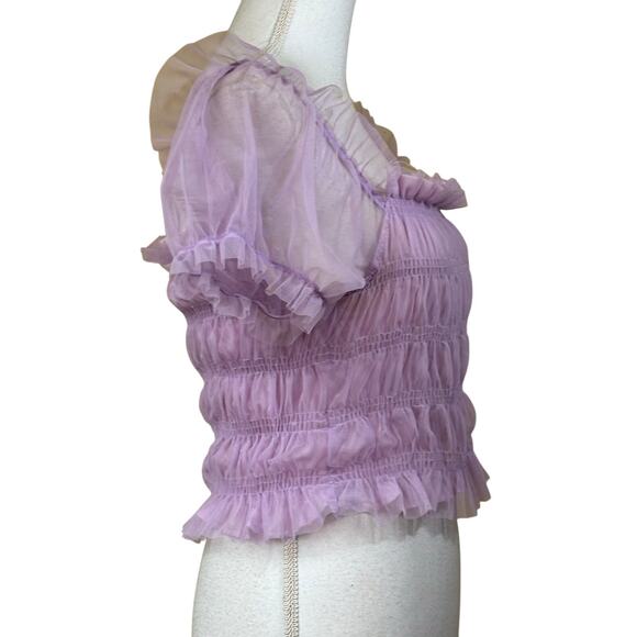 Blashe lavender top, fairycore, ethereal, romantic, vintage, soft girl, pastel - Picture 2 of 7